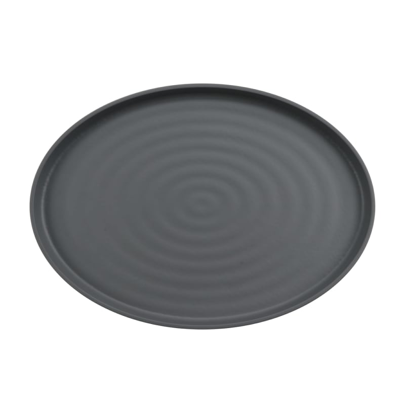 G.E.T. Enterprises RO-1410-GRM/BKM Roca Matte 14" Oval Gray Matte/Black Matte Melamine Platter