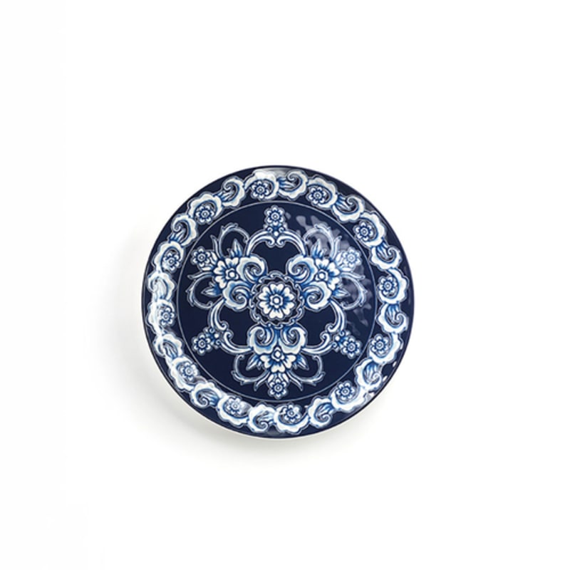 American Metalcraft BLUP11 11" Blue and White Isabella Plate