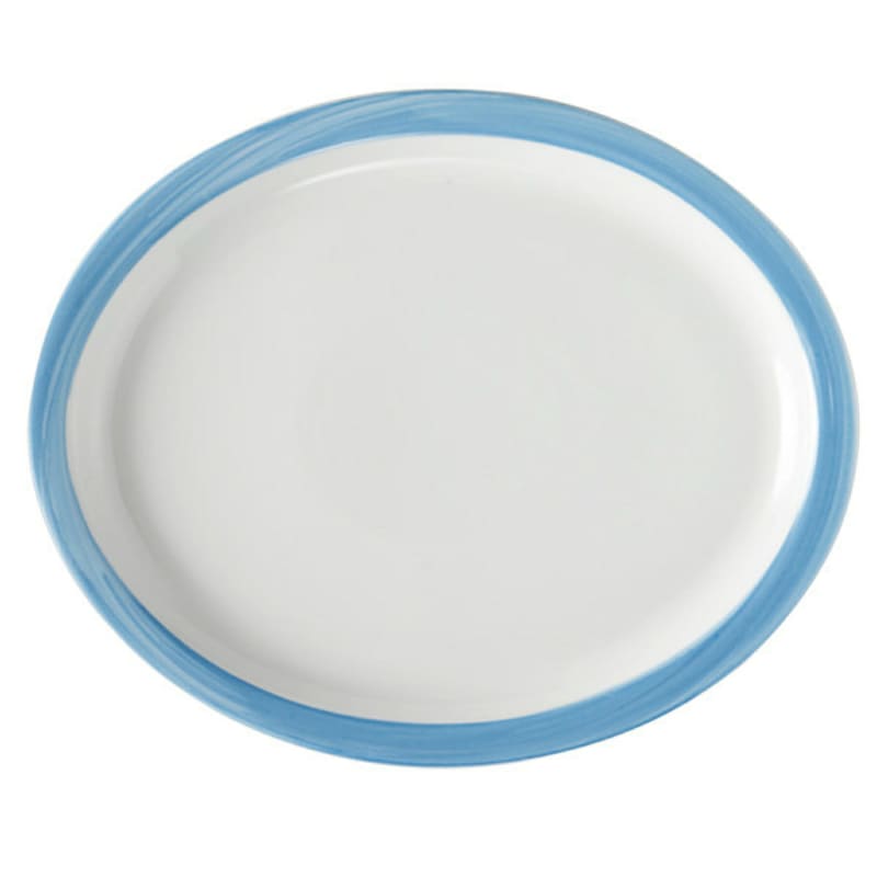 G.E.T. Enterprises PA1601807812 Corona Calypso 13-3/16" Oval Blue Porcelain Platter