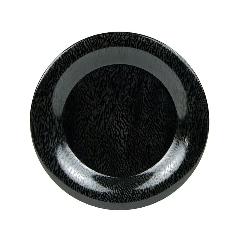 G.E.T. Enterprises WP-9-EW-BK Etchedware 9-3/16" Round Textured Black Melamine Plate