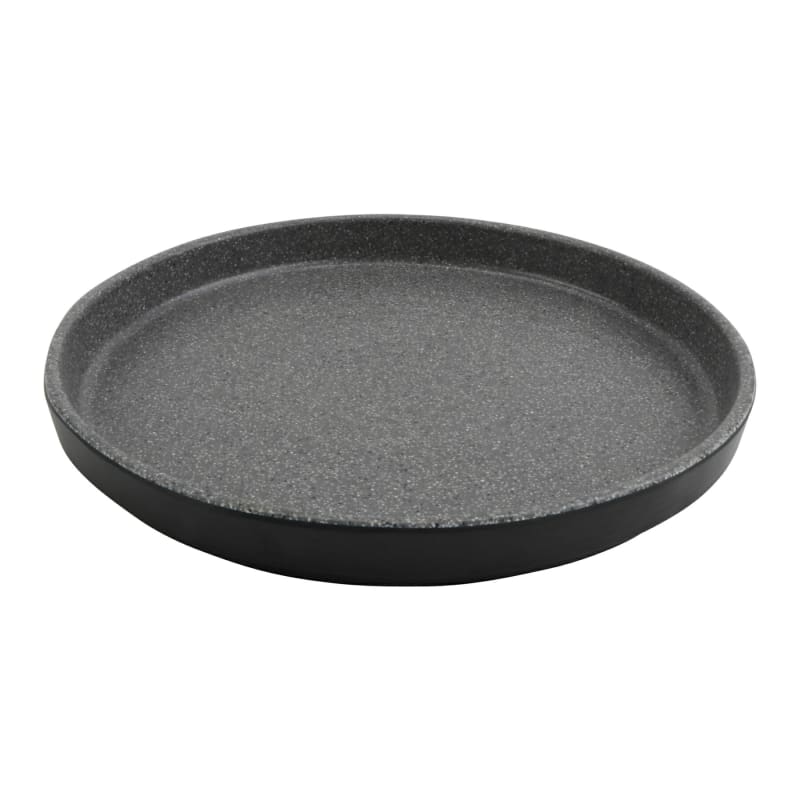 G.E.T. Enterprises INF215 Cheforward Infuse 10" Round Stone Grey/Black Melamine Plate