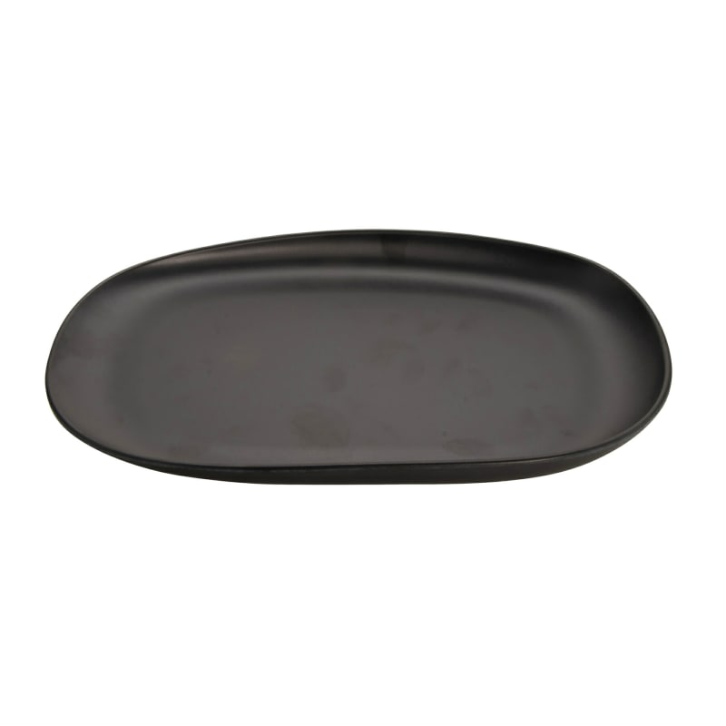 G.E.T. Enterprises CS-1410-DG Riverstone 14" Oval Dark Gray Melamine Platter