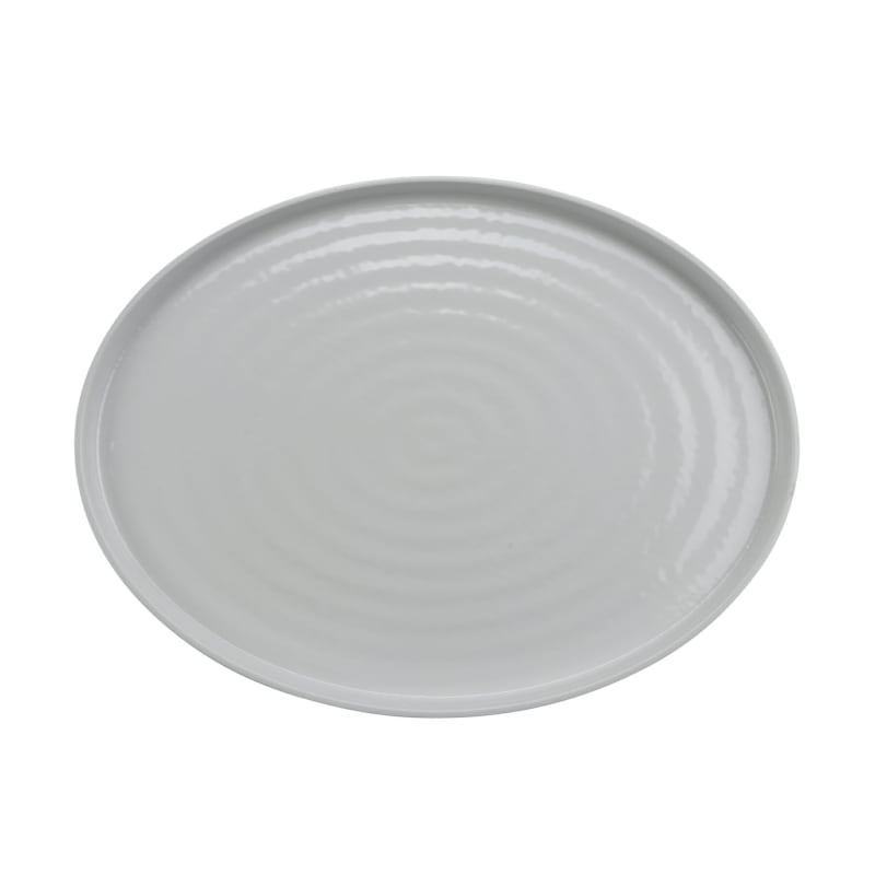 G.E.T. Enterprises RO-1612-WS/GRM Roca Glazed 16" Oval White Gloss/Gray Matte Melamine Platter