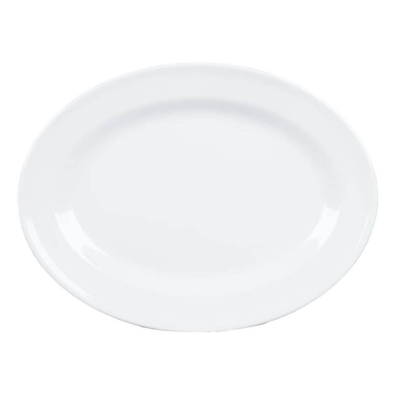 G.E.T. Enterprises M-4010-W Water Lily 16-1/8" Oval White Melamine Platter