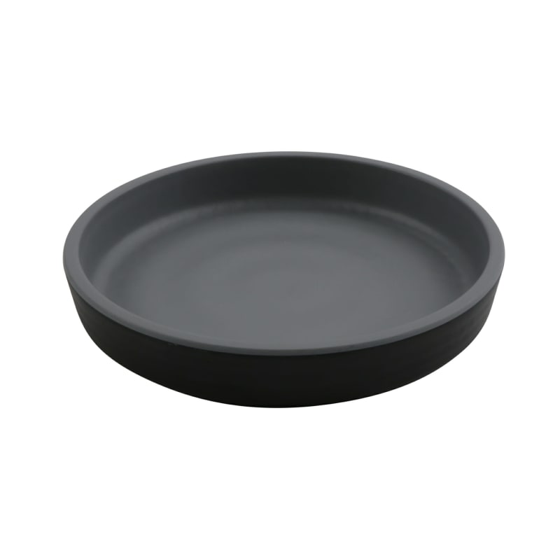 G.E.T. Enterprises RP-5-GRM/BKM Roca Matte 5" Round Gray Matte/Black Matte Melamine Plate