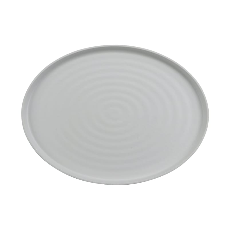 G.E.T. Enterprises RO-1612-WM/GRM Roca Matte 16" Oval White Matte/Gray Matte Melamine Platter