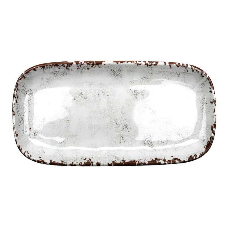 G.E.T. CS-1576-FM French Mill 15" x 7-1/2" Oval French Mill Melamine Tray