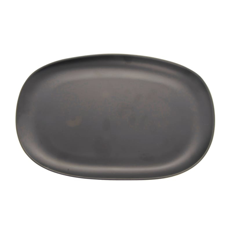 G.E.T. Enterprises CS-1275-DG Riverstone" Oval Dark Gray Melamine Plate
