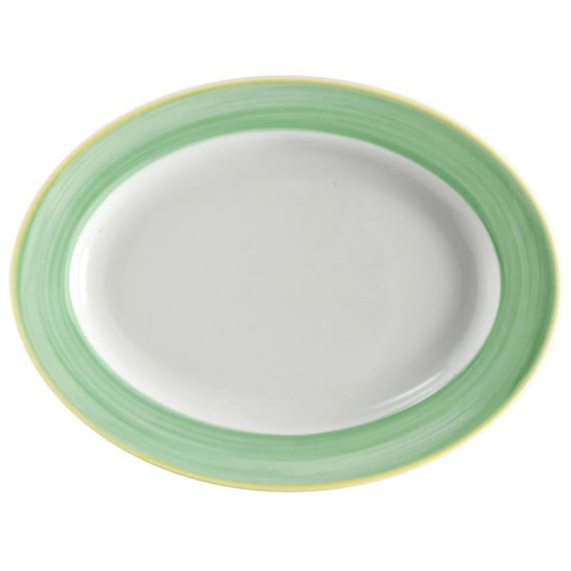 G.E.T. Enterprises PA1603907712 Corona Calypso 11-5/8" Oval Green Porcelain Platter