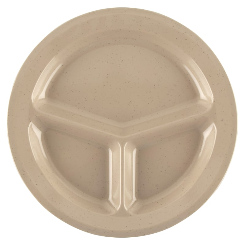 G.E.T. Enterprises CP-532-S Supermel 10-13/16" Round Sandstone Melamine Plate