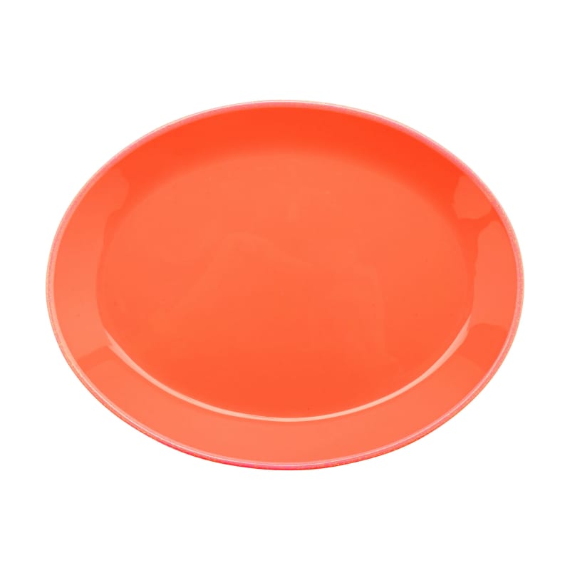 G.E.T. Enterprises OP-1080-TG Settlement Oasis 10" Oval Tangerine Melamine Plate