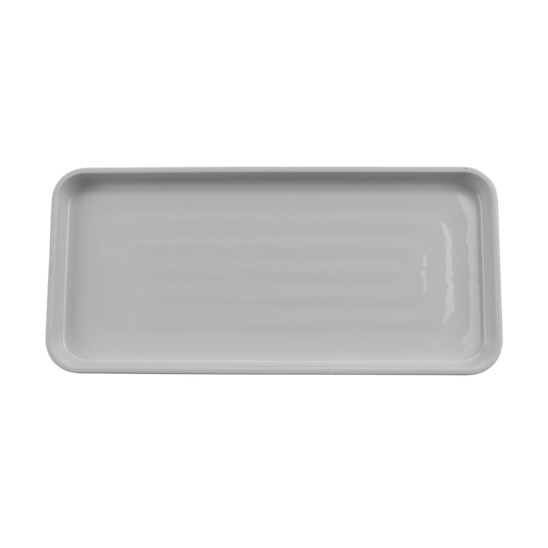 G.E.T. Enterprises RS-136-WS/GRM Roca Glazed 13" Rectangle White Gloss and Gray Matte Melamine Platter