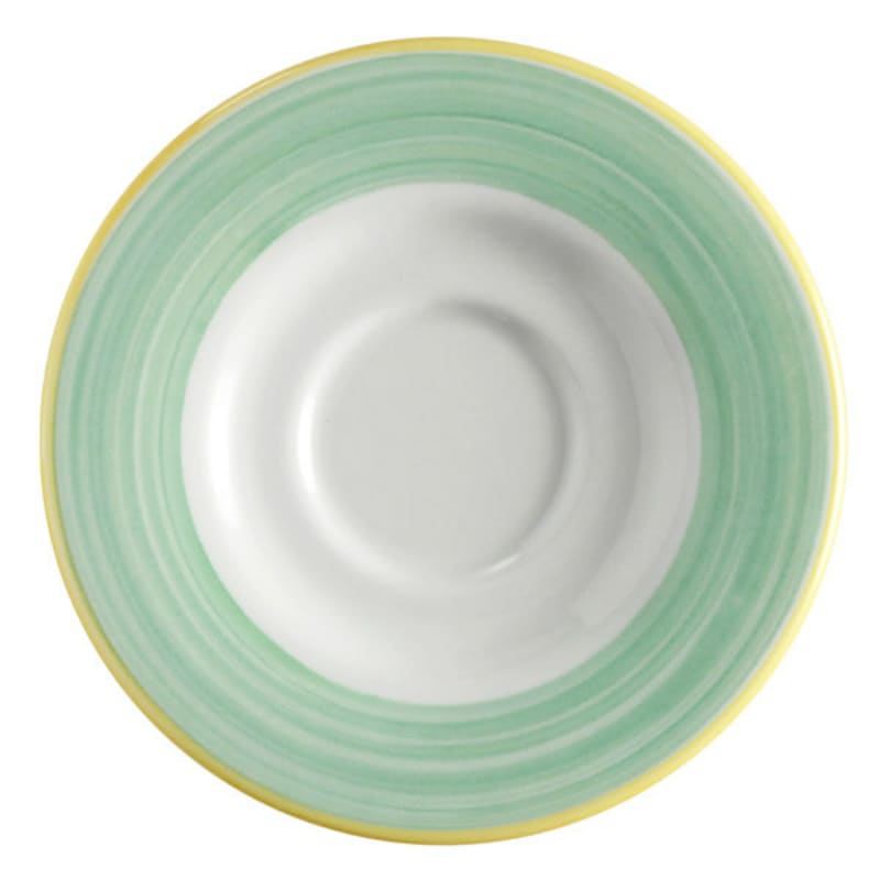 G.E.T. Enterprises PA1603900324 Corona Calypso 6-1/2" Round Green Porcelain Saucer