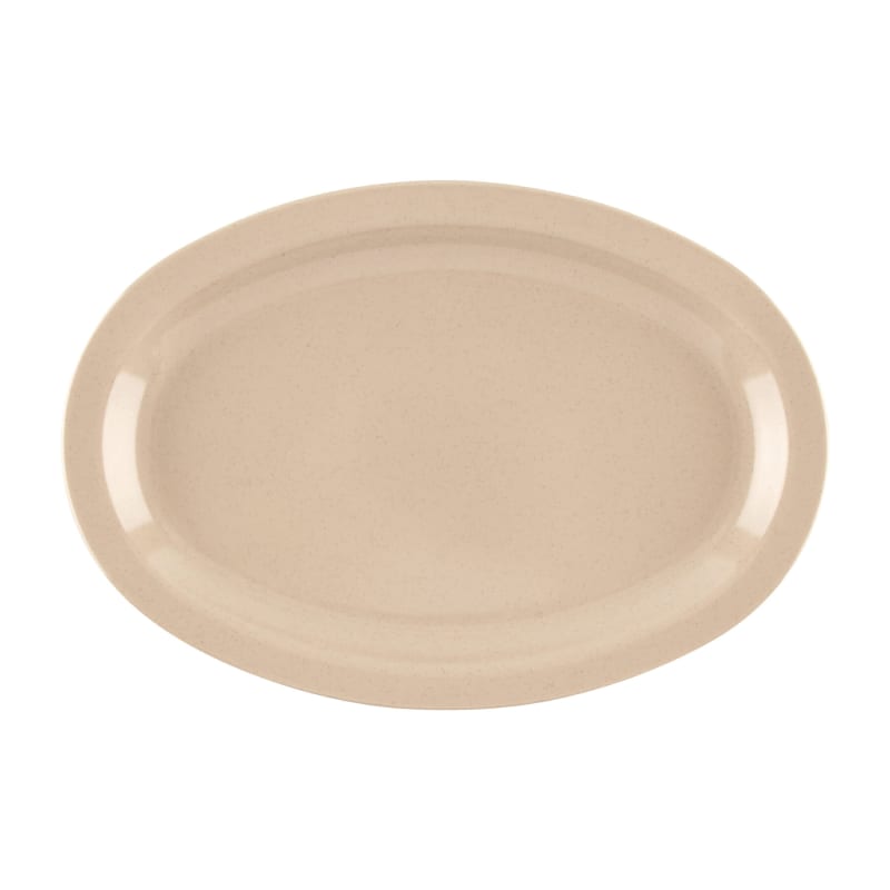 G.E.T. Enterprises OP-612-S Supermel 11-3/4" Oval Sandstone Melamine Platter