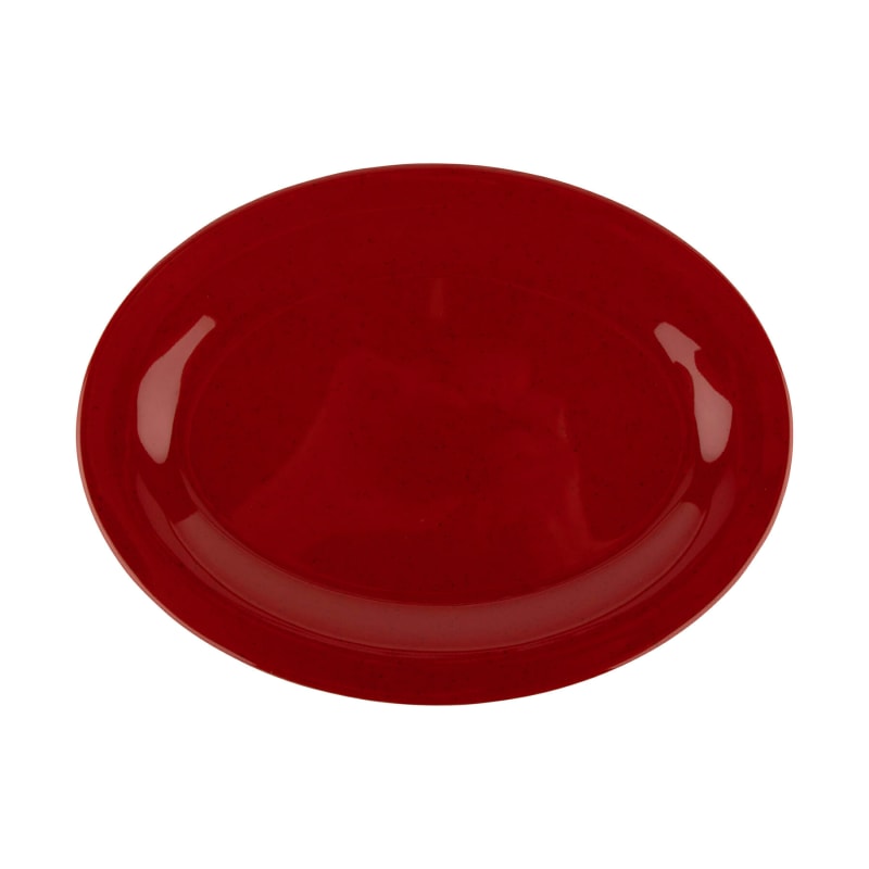 G.E.T. Enterprises OP-320-RSP Red Sensation 11" Oval Red Melamine Platter