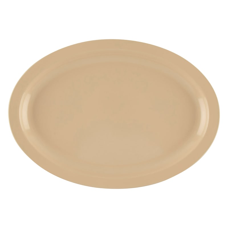 G.E.T. Enterprises OP-616-T Supermel 15-3/4" Oval Tan Melamine Platter