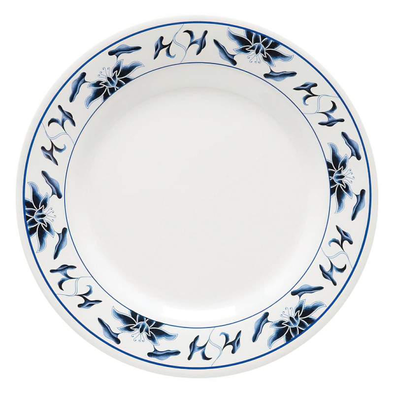 G.E.T. Enterprises M-5080-B Water Lily 9-1/4" Round Patterned Melamine Plate