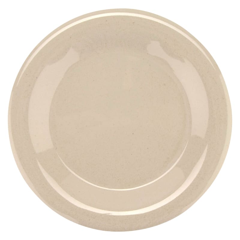 G.E.T. Enterprises BAM-1010 Bamboomel 10-9/16" Round Tan Bamboo Melamine Plate