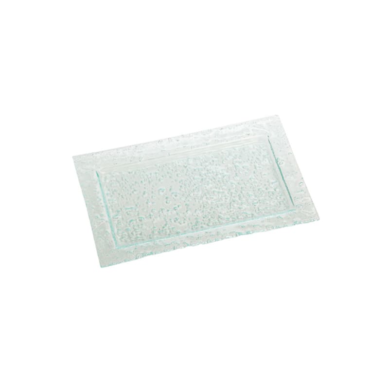 American Metalcraft BG159 15" x 9" Green Bubble Glass Glacier™ Platter