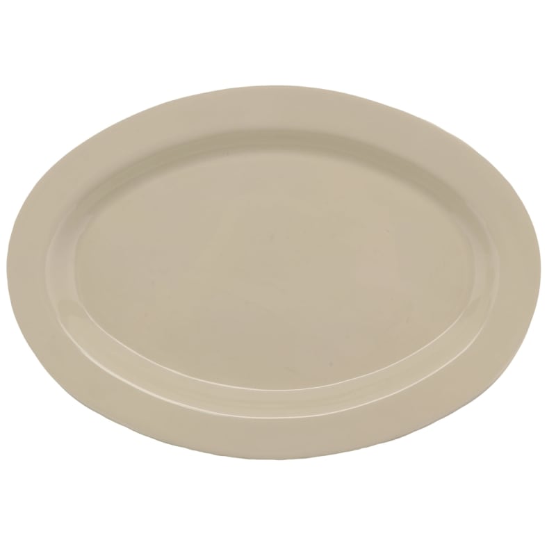 G.E.T. Enterprises OP-215-IV Diamond Ivory 11-7/16" Oval Ivory Melamine Platter