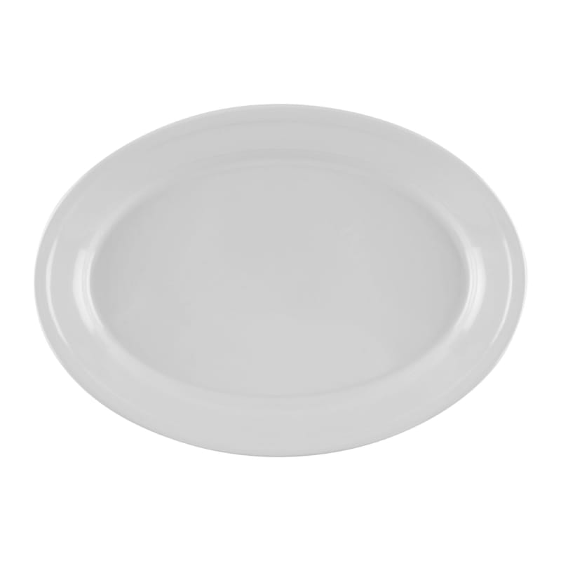 G.E.T. Enterprises OP-912-W Supermel 11-15/16" Oval White Melamine Platter