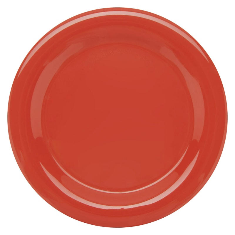 G.E.T. Enterprises NP-10-RO Diamond Mardi Gras 10-9/16" Round Rio Orange Melamine Plate