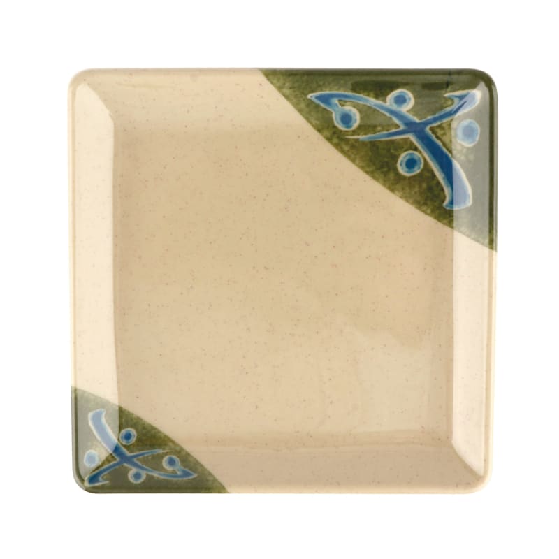 G.E.T. Enterprises 252-18-TD Traditional 7-1/16" Square Patterned Melamine Plate