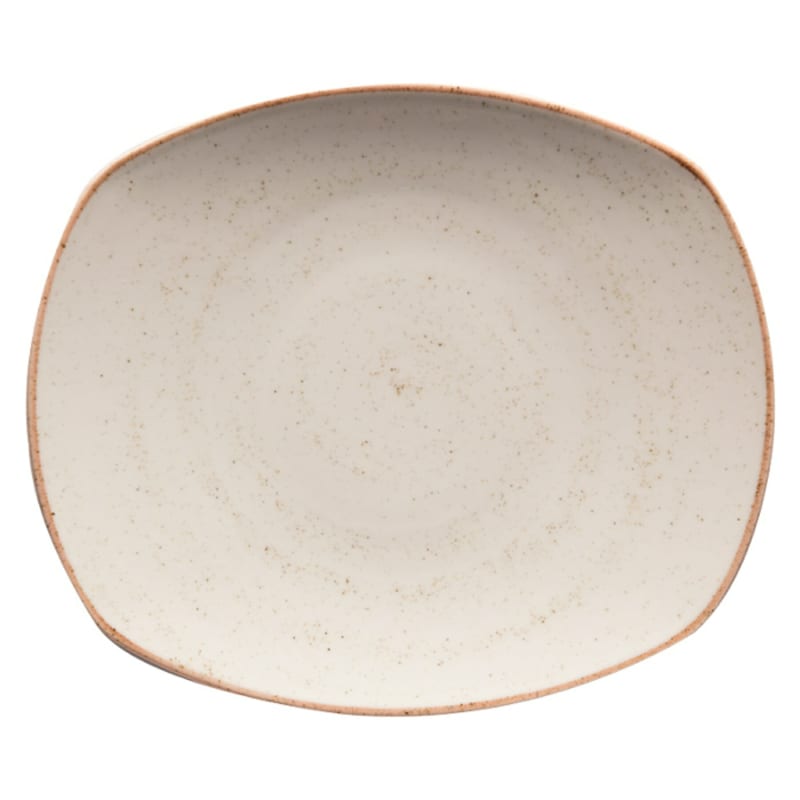 G.E.T. Enterprises PP1605722912 Corona Artisan Beige 11-13/16" Oval Beige Porcelain Plate