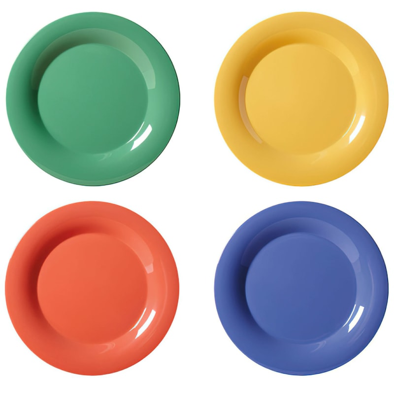 G.E.T. Enterprises WP-7-MIX Diamond Mardi Gras 7-1/2" Round Multi Color Melamine Plate