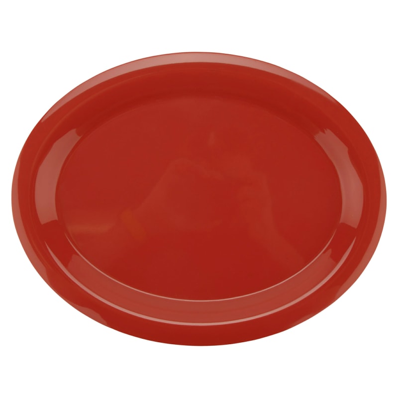 G.E.T. Enterprises OP-135-RO Diamond Mardi Gras 13-3/8" Oval Rio Orange Melamine Platter