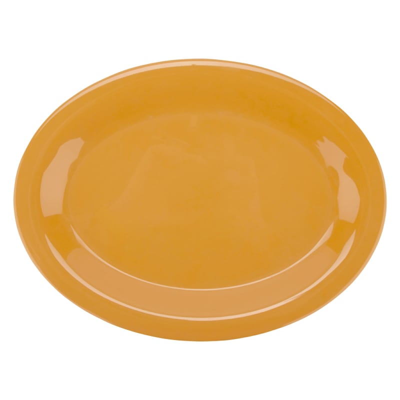 G.E.T. Enterprises OP-950-TY Diamond Mardi Gras 9-1/2" Oval Tropical Yellow Melamine Platter