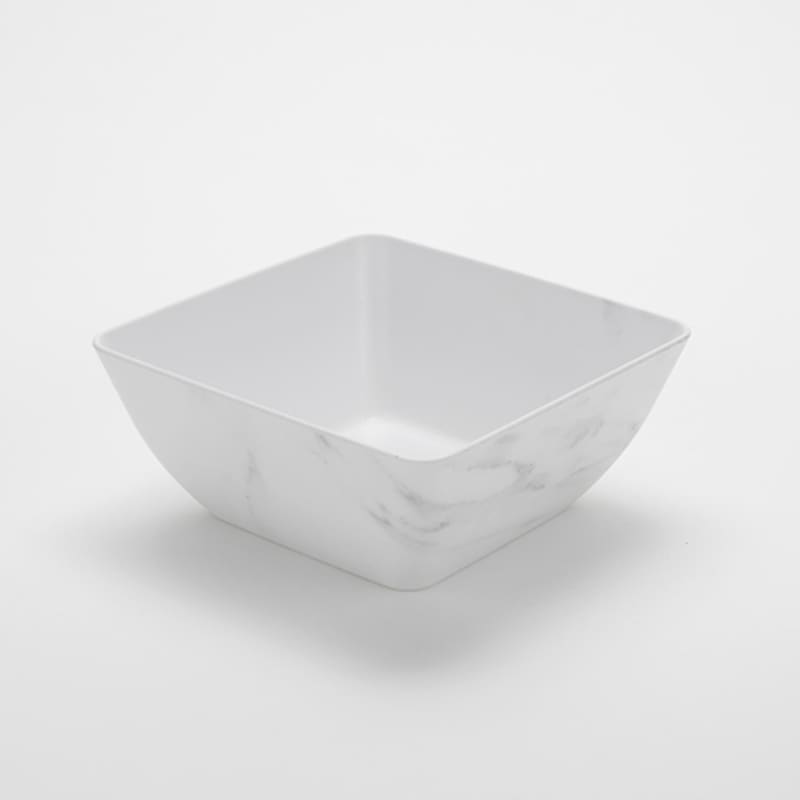 American Metalcraft MWMSQ9 127 oz. Square White Marble Melamine Naturals™ Bowl