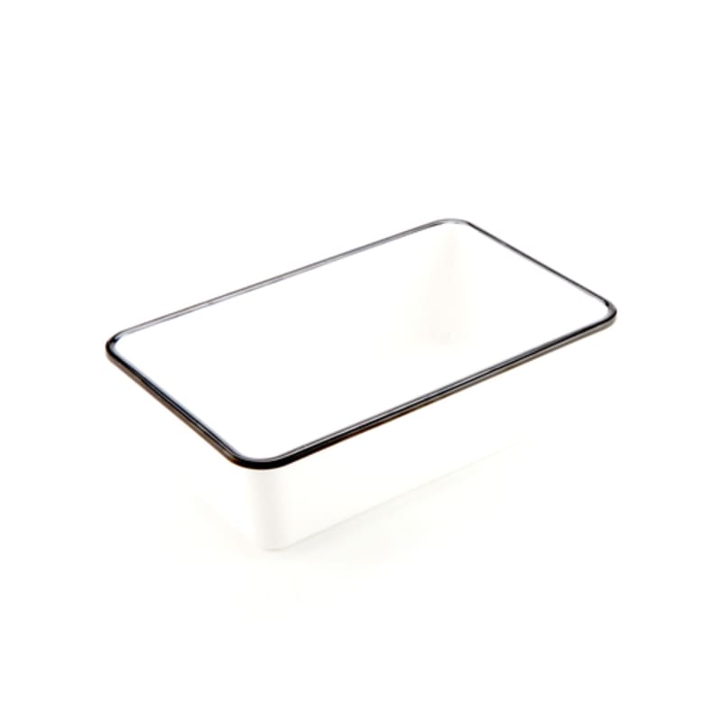 American Metalcraft MRCW10 64 oz. Round White Melamine Endurance™ Serving Bowl with Black Rim