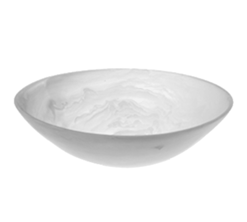 American Metalcraft WSBM11 84-1/2 oz. Round White Swirl Resin Translucence Bowl