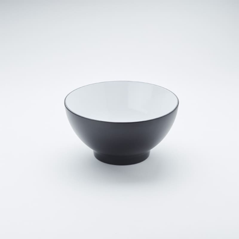 American Metalcraft NB85 85 oz. Round Black/White Melamine Bowl