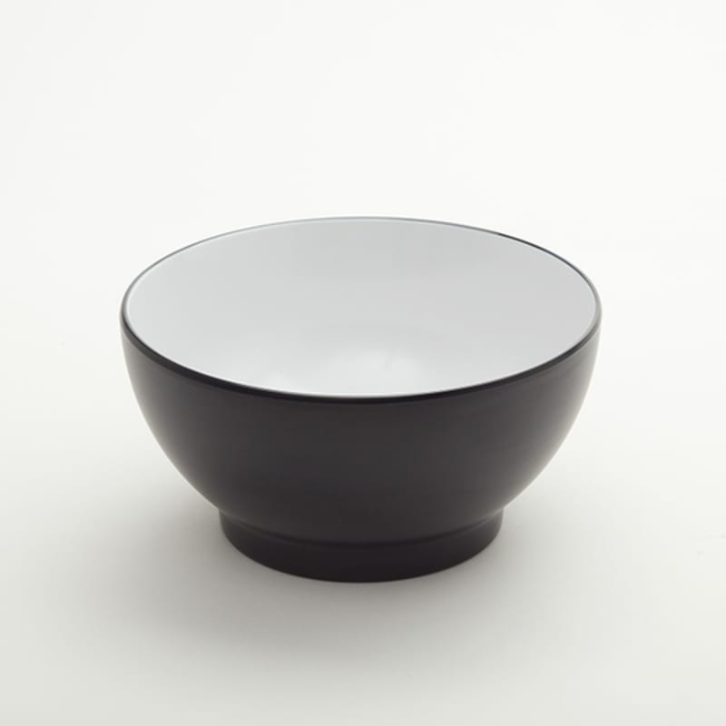 American Metalcraft NB50 50 oz. Round Black/White Melamine Noodle Bowl