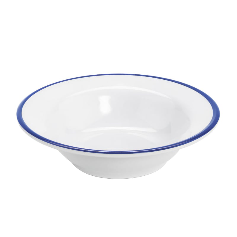 G.E.T. Enterprises B-50-W/CB Settlement Bistro 4.5 oz. Round White/Cobalt Melamine Bowl