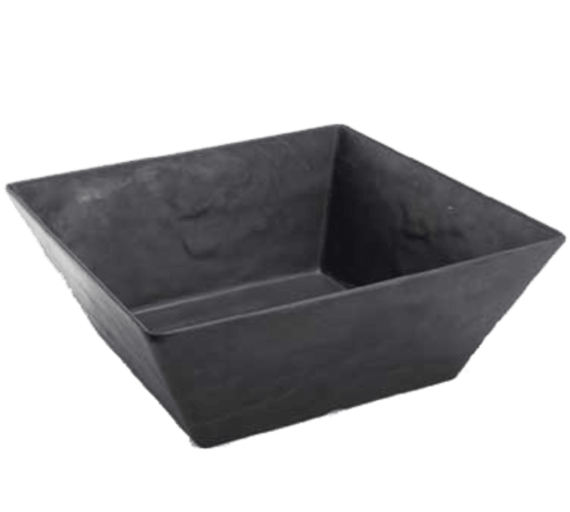 American Metalcraft FSMEL117 228 oz. Square Black Faux Slate Melamine Bowl
