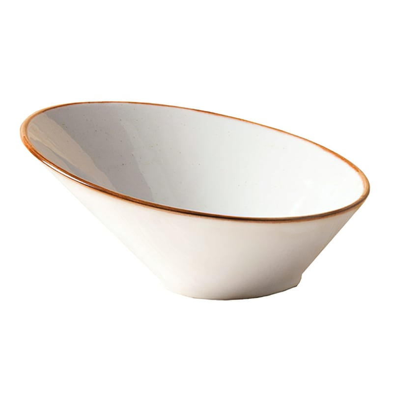 G.E.T. Enterprises PA1605807506 Corona Artisan Beige 28.7 oz. Slanted Beige Porcelain Bowl
