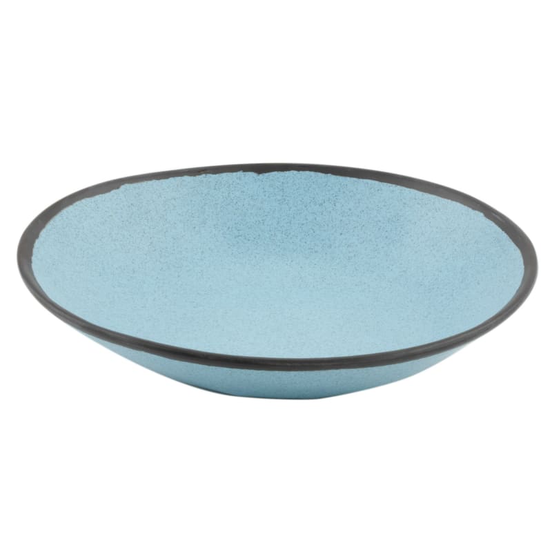 G.E.T. Enterprises B-420-GBL Pottery Market Matte 40 oz. Round Speckled Grayish Blue Melamine Bowl