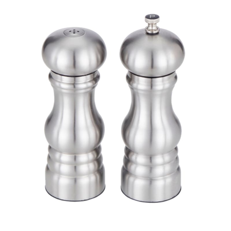American Metalcraft PMSS62 6" Stainless Steel Salt & Pepper Shaker & Mill Set