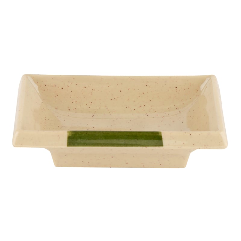 G.E.T. Enterprises 025-TD Traditional 2 oz. Rectangular Beige Melamine Sauce Dish