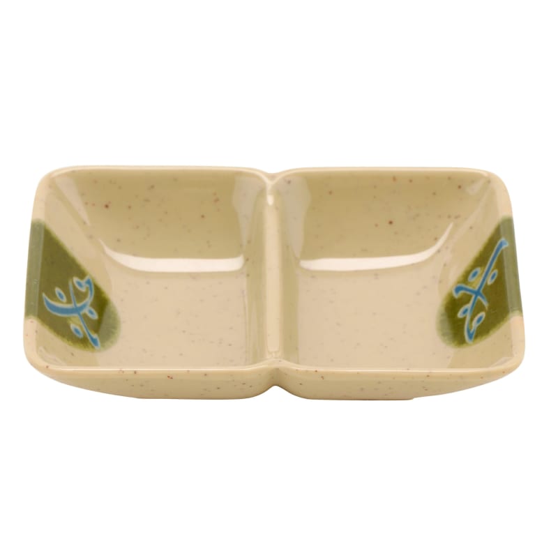 G.E.T. Enterprises 037-TD Traditional Double 1 oz. Rectangular Beige Melamine Ramekin