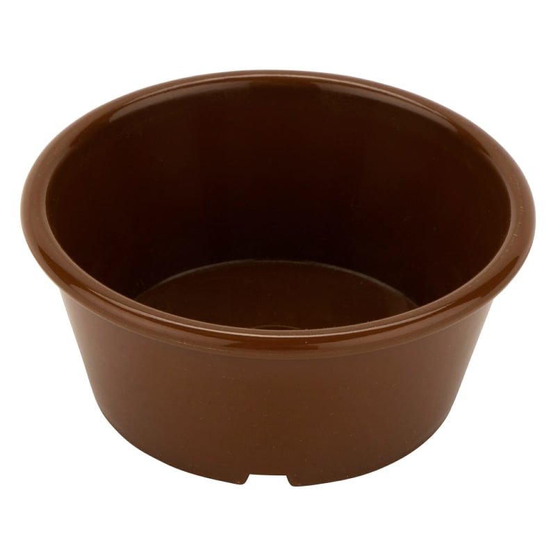 G.E.T. Enterprises ER-040-BR 4 oz. Round Brown SAN Plastic Ramekin