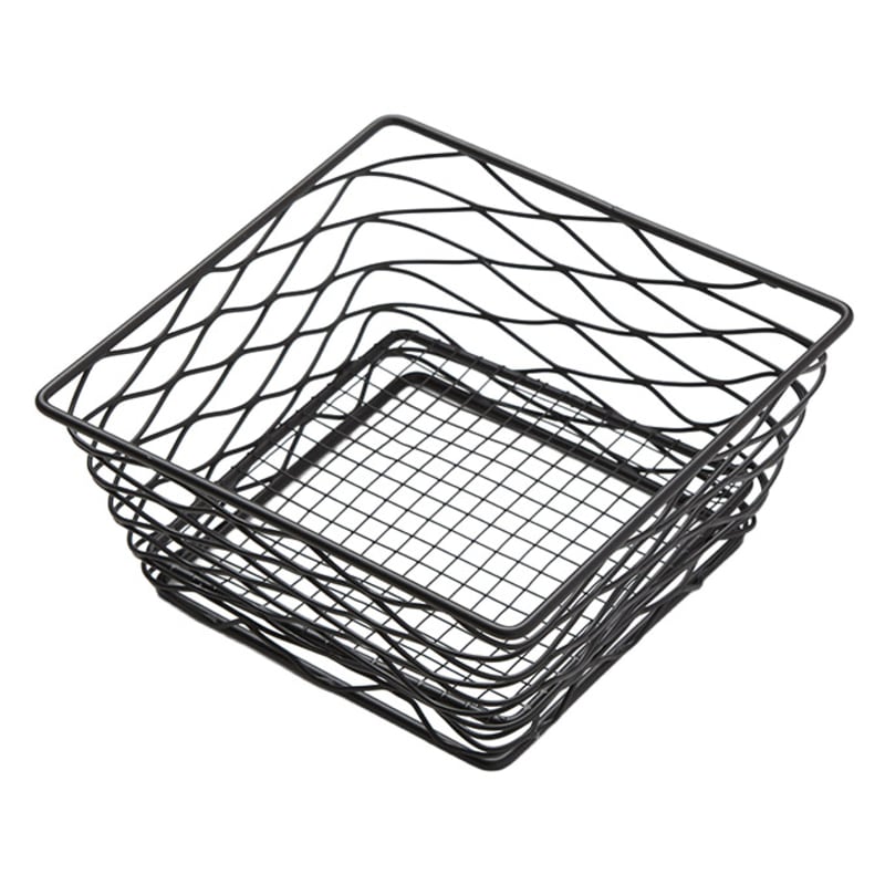 American Metalcraft BNRB86B 8" Square Wire Birdnest Basket