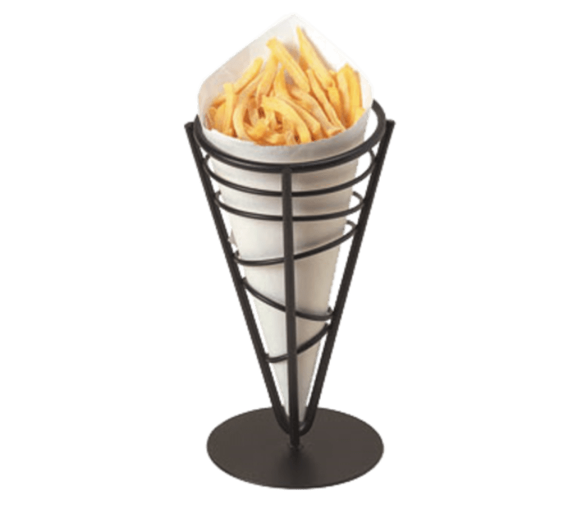 American Metalcraft FFB59 5" x 9" Conical Black Ironworks™ French Fry Basket