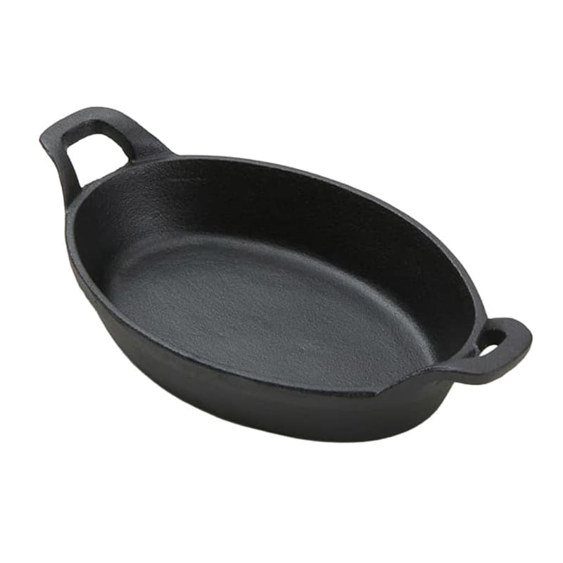 American Metalcraft CIPOV856 27 oz. Oval Black Cast Iron Baking Dish