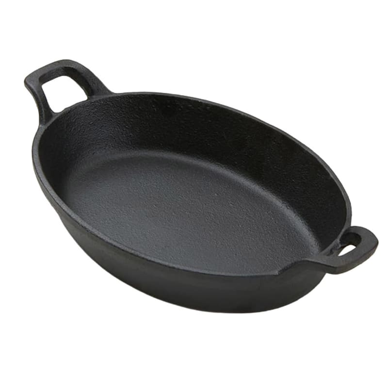 American Metalcraft CIPOV9567 36-1/2 oz. Oval Black Cast Iron Baking Dish