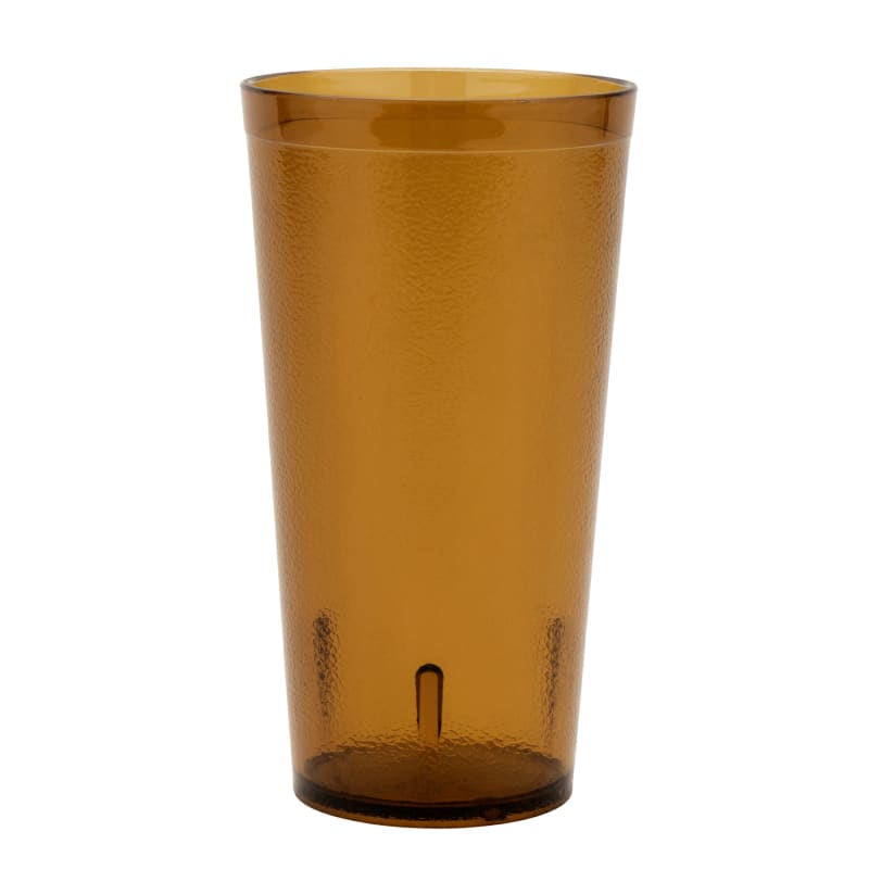 G.E.T. 6620-1-A Textured 20oz. Round Amber SAN Plastic Tumbler