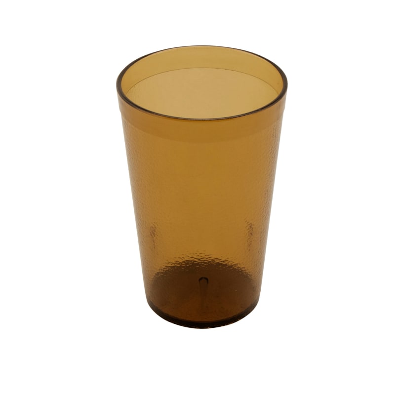 G.E.T. 6695-1-A Textured 9.5oz. Round Amber SAN Plastic Tumbler